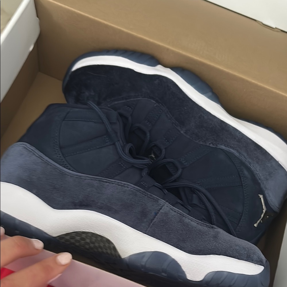 Jordan Blue and White High-Top Sneakers - Picture 1 of 4